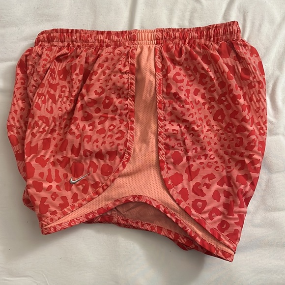 Pink and Coral Cheetah Print Nike Tempo Shorts - Picture 3 of 5